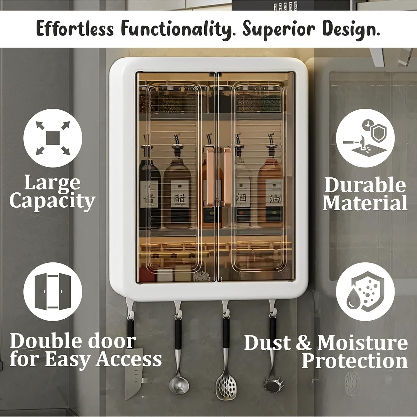 3 Layer Self-Adhesive No-Drill Storage Cabinet